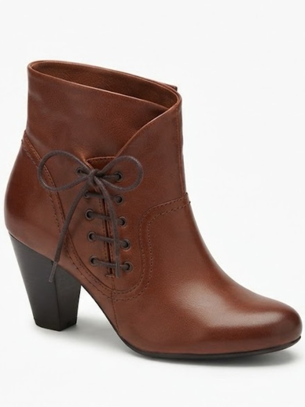 Ingledew’s Made in Italy Brown Leather Ankle Heel Boots Sz 38